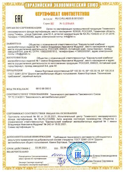 15.04.2022 Серпухов - Приложение к сертификату соответствия железобетонных изделий - бортовые искуственные камни БР
